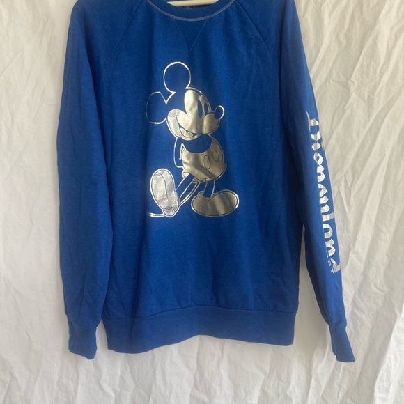 Walt Disney World Crewneck Mickey Sweatshirt Silver Blue Size Large - Picture 4 of 13